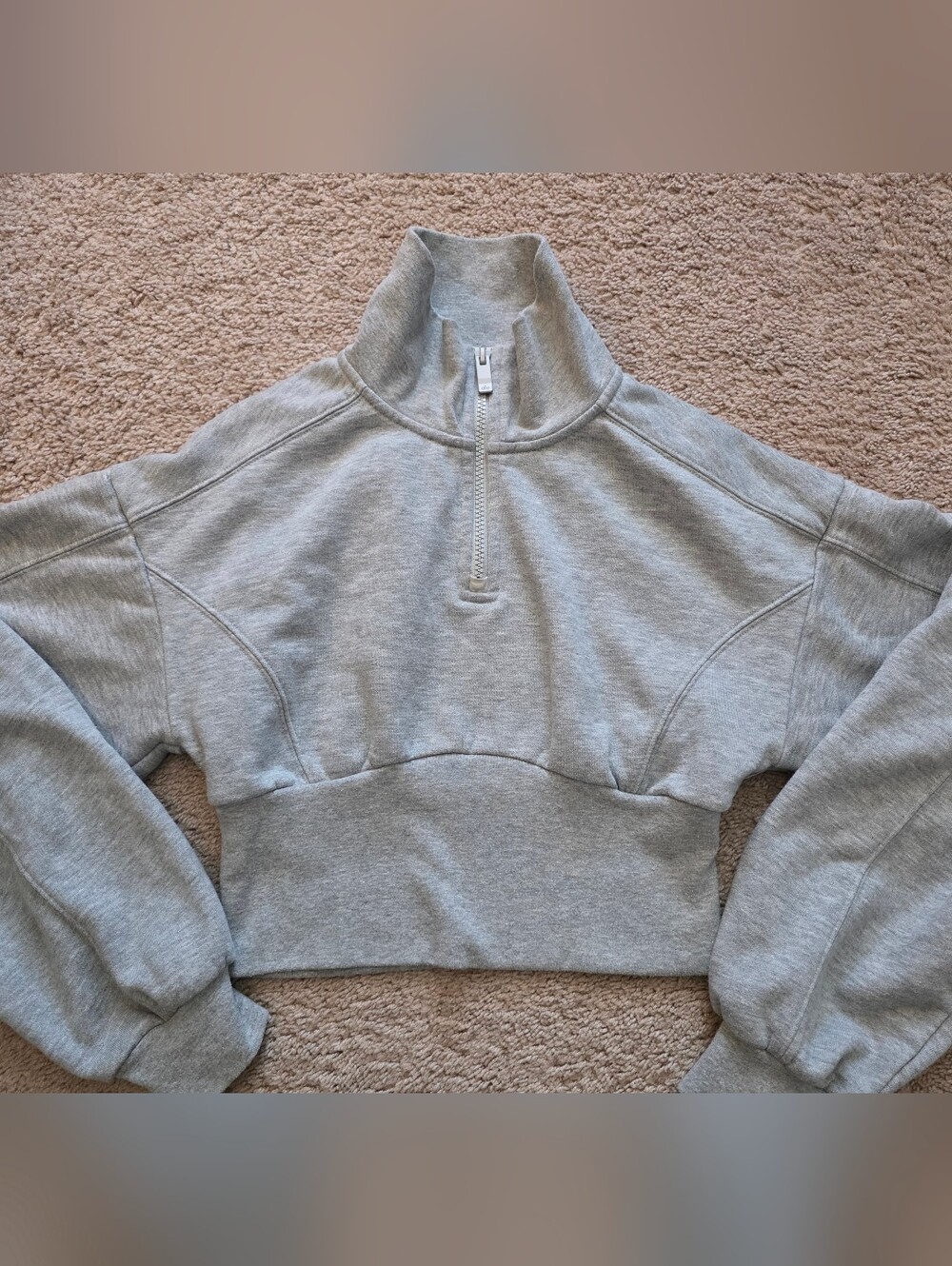 Alo Yoga Vixen Fleece 1/4 Zip Sweatshirt (Athletic Heather Grey) - Size Small
